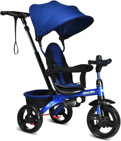 Costway 4-in-1 Kids Tricycle with Adjustable Push Handle