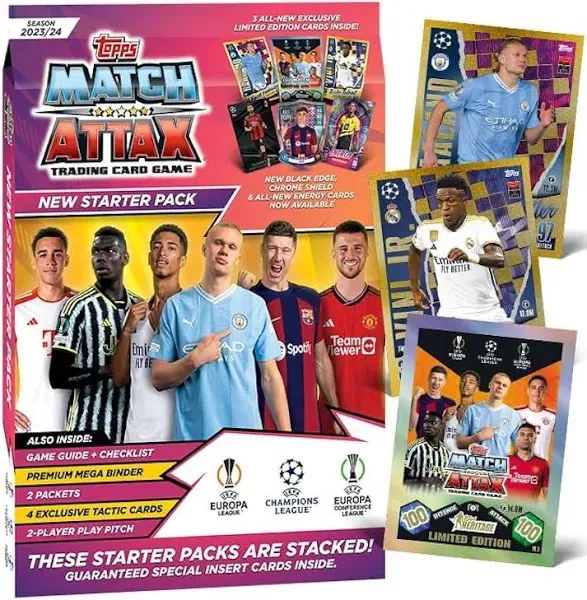 2023 2024 Topps UEFA Match Attax Champions League Starter Pack with Binder Album