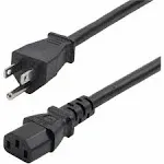 StarTech.com 8ft (2.4m) Computer Power Cord, NEMA 5-15P to IEC 60320 C13 AC Power Cable, 13A 125V, 16AWG, Replacement Power Cable, Monitor Power Cable - UL Listed (271B-6800-POWER-CORD)