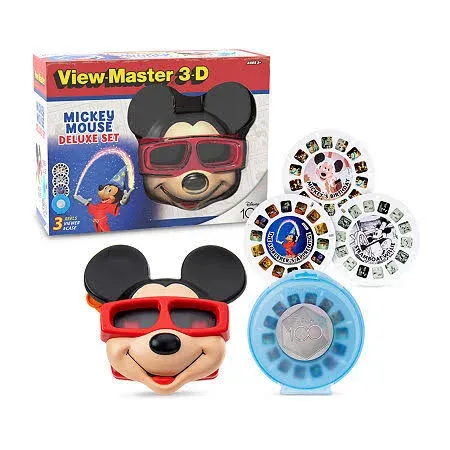 NEW  Disney 100 View Master 3D ~ Mickey MOUSE Deluxe Set w/ 3 REELS &amp; Case