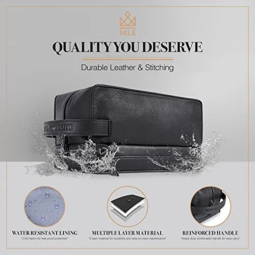 Leather Toiletry Bag For Men Gift For Men Mens PU Leather Shaving Bag