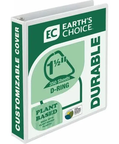 Samsill Earth's Choice Bio-Based D-Ring View Binder