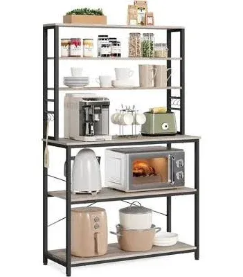 Coffee Bar, 31.5 Inches Baker&#039;s Rack for Kitchen with Storage, 6-Tier Kitchen...