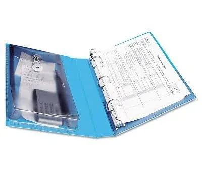 Avery&#174; Mini Size Protect and Store View Binder with Round Rings, 3 Rings, 1&quot; Capacity, 8.5 x 5.5, Blue ;