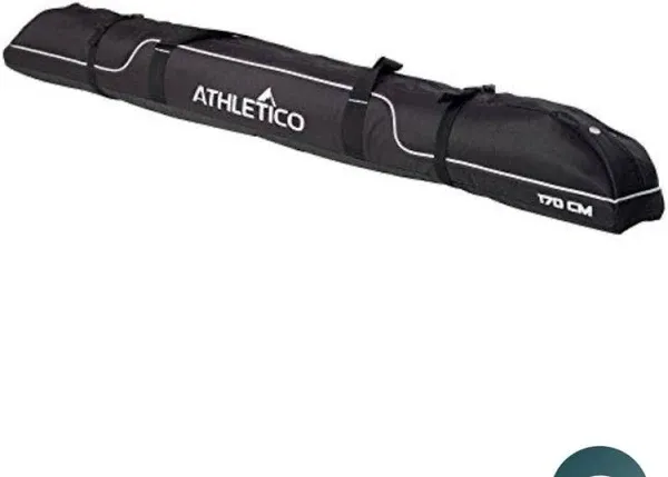 Athletico Diamond Trail Padded Ski Bag - Single Ski Travel Bag to Transport Skis (Black, 170cm)