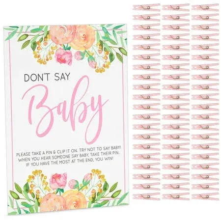 Don't Say Baby Shower Clothespin Game