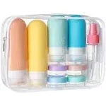 DEPOZA 16 Pack Travel Bottles Set - TSA Approved Leak Proof Silicone Squeezable Containers for Toiletries, Conditioner, Shampoo, Lotion & Body Wash