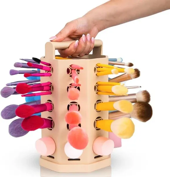 2-IN-1 Makeup Brush Drying Rack - Patented Large Capacity Makeup Brush - Make...