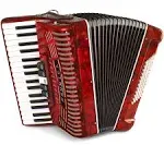 Hohner 1305-RED 72 Bass Piano Accordion Pearl Red | American Musical Supply