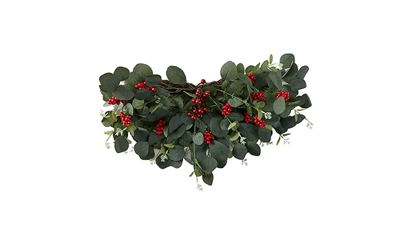 Christmas Beautiful 20&#034; Swag Red Berries And White Flowers Swag Home Decor