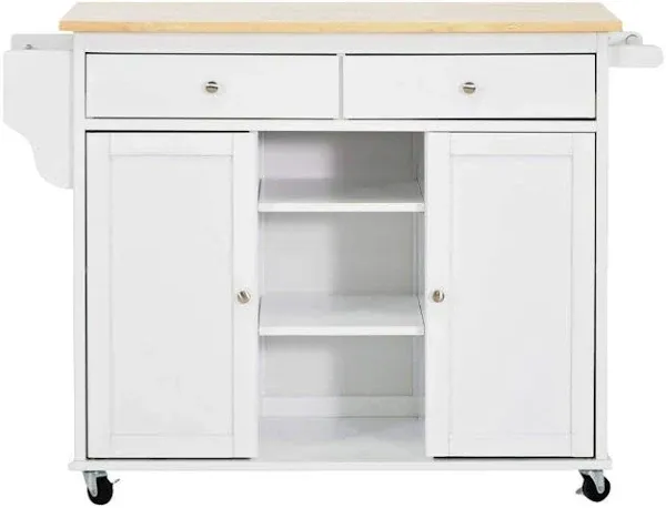 Meryland White Modern Kitchen Island Cart