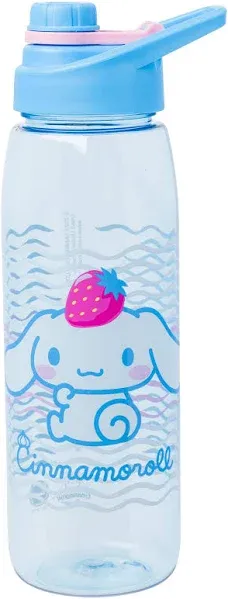 Silver Buffalo Sanrio Hello Kitty and Friends Cinnamoroll with Strawberry Water Bottle with Screw Lid, 28 Ounces