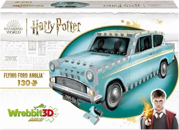 Wrebbit3D - Harry Potter – Flying Ford Anglia Mini 3D Puzzle for Teens and Adults | 130 Real Jigsaw Puzzle Pieces | Not Just an Ordinary Model Kit for Adults | Great Gift for Harry Potter Fans