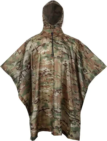 Military Rain Poncho, Camouflage Rain Coat Outdoor Waterproof Lightweight