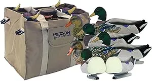 Higdon Outdoors Magnum Mallard Duck Decoys, Flocked Heads, Foam-Filled with 6-Slot Bag