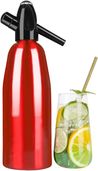 LANGSHI Soda Siphon, 1 Liter Soda Siphon for Carbonating Water, Portable Seltzer Siphon Soda Water Maker for Home Bar