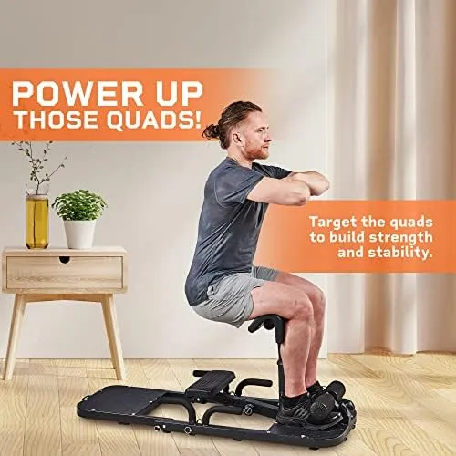 LifePro GluteBlast Hip Thrust Machine – Premium Home Gym Glute & Squat Bench with Resistance Bands - Black