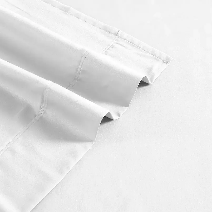 White Flat Sheets Only Queen Size, 100% Cotton Hotel Quality Flat Sheets, Luxury Feel, Wrinkle-Resistant, Soft & Silky Sateen Bed Sheets for Hotel, Spas, Salons, Hospital - Grand Estate Hotel