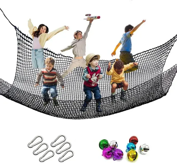 Climbing Cargo Net, 6.5&#039; X 9.8&#039; Double Layers Playground Safety Net, Backyard 