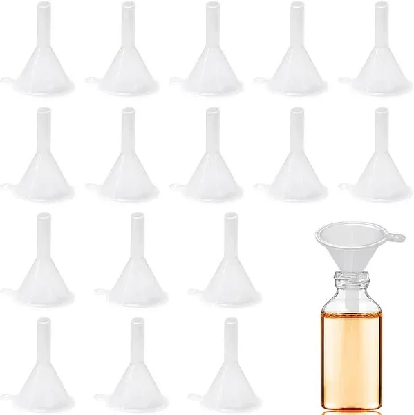 HNBun 30pcs Plastic Funnels Set, 4.8 inch Wide Mouth Clear Plastic Funnels for Filling Water Bottles, Multipurpose Large Funnel with Long Reaching