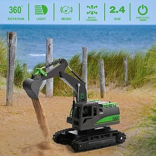 Remote Control Excavator Toys for Boys 4-7 Yrs Old - Best Birthday for Kids 3 5 