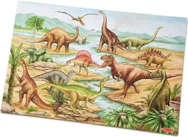 Melissa And Doug Dinosaurs Jumbo Floor Puzzle 48pc, 3’ X 2’, Sealed Box