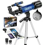 Emarth Telescope, Travel Scope, 70mm Astronomical Refracter Telescope with Tripod & Finder Scope, Portable Telescope for Kids Beginners