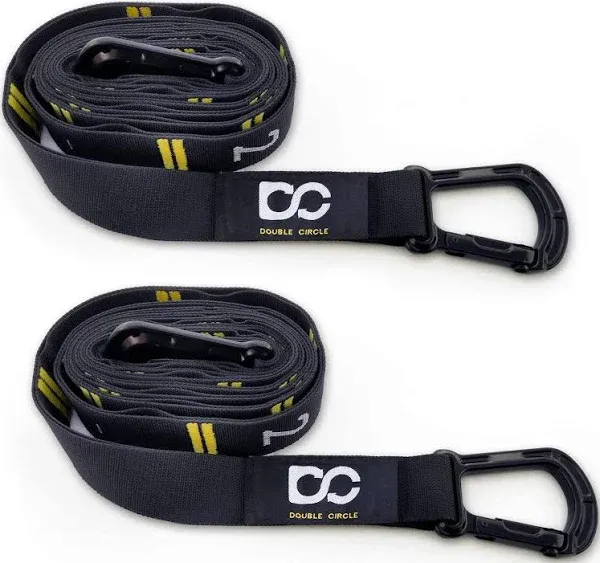 Double Circle Quick Adjust Numbered Straps for Gymnastic Rings - Carabiner System and Exercise Video Guide for Full Body Workout, Calisthenics, and Home Gym