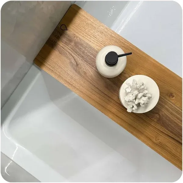 Zeek Natural Solid Wood Bathtub Tray Caddy