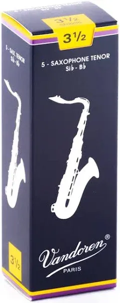 Vandoren SR2235 Traditional Tenor Saxophone Reeds Strength 3.5, 5-pack