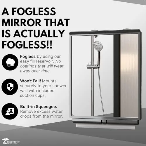 ToiletTree Products Travel Fogless Shower Mirror with Squeegee