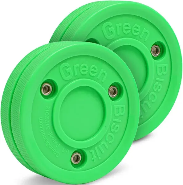 Green Biscuit Orginal Hockey Passing Training Puck, New