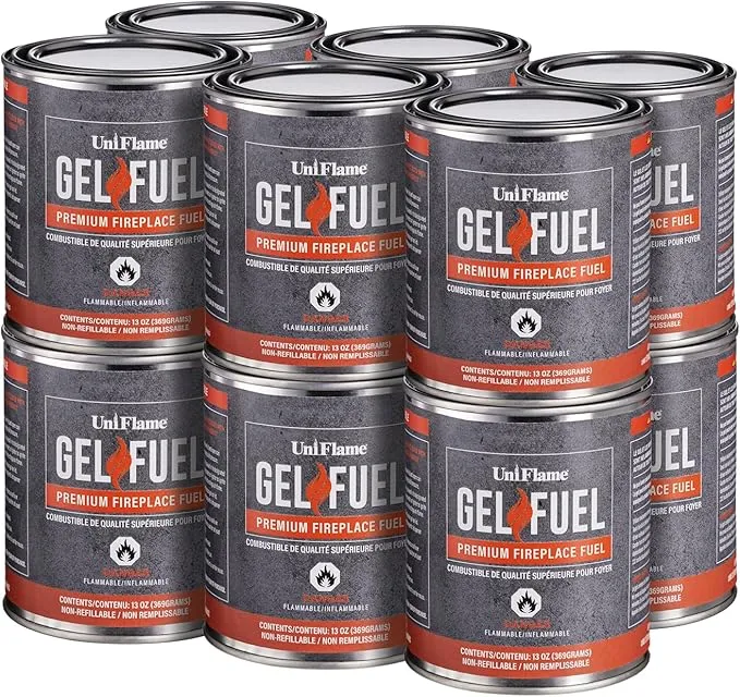 UniFlame - Gel Fuel, Premium Fireplace Fuel (12 Pack) | 12 13oz Cans