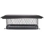 Bolt-On Chimney Cover - Black Galvanized Steel Chimney Cap, Chimney Flue Cover Fits Existing Tiles, Chimney Vent Cap (13" x 18") HY-C SC1318