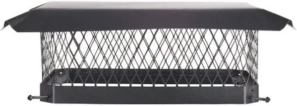 Bolt-On Chimney Cover - Black Galvanized Steel Chimney Cap, Chimney Flue Cover Fits Existing Tiles, Chimney Vent Cap (13" x 18") HY-C SC1318