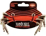 Ernie Ball 6401 Flat Ribbon Patch Cable 3&#034; Red 3-Pack