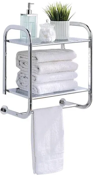 Juvale 2 Tier Wall Mounted Storage Organizer Shelf