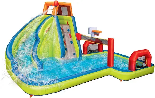 Banzai Kids Outdoor Backyard Inflatable Water Slide Splash Park