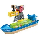 Hape Cargo Ship & Crane | Toy Boat and Crane Playset, for Children Ages 3Y+