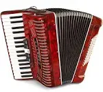 Hohner Hohnica 1305-RED 72 Bass Piano Accordion Pearl Red | American Musical Supply