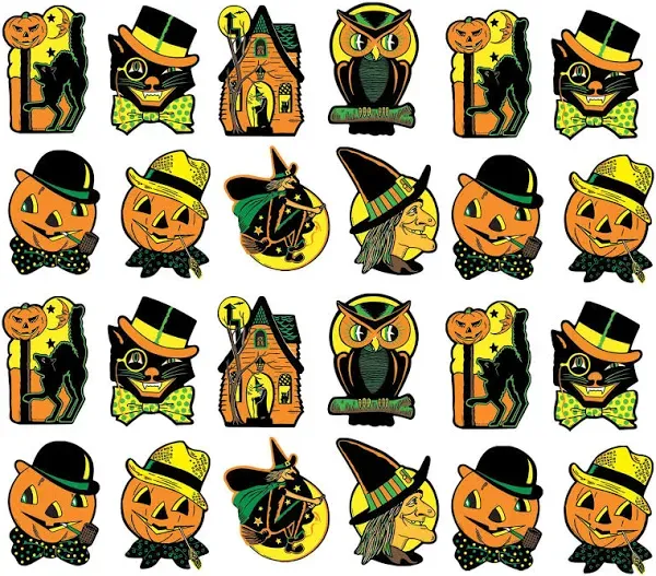 Beistle Halloween Cutouts 24 Piece, 8.5"-9.25", Multicolored