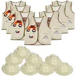 Tigerdoe Pith Helmets - 8 Safari Vest &amp; 8 Hats for Kids - Jungle Party Suppli...