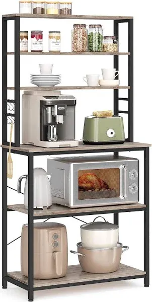 Coffee Bar, Baker’s Rack for Kitchen with Storage, 6-Tier Kitchen Shelves wit...