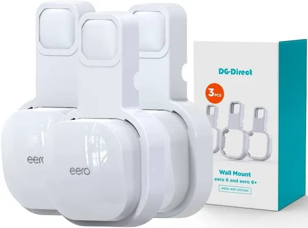 DG-Direct Wall Mount Holder for eero 6 and eero 6+ Router Mesh Wi-Fi System, No Messy Wires, The Outlet Wall Mount Holder for eero 6 Plus, Stand Bracket for eero 6 Extender Space Saving (1 Pack)