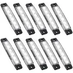 10 Pcs LED Rock Strip Lights - White - Waterproof for Golf Cart, Truck, RV, ATV