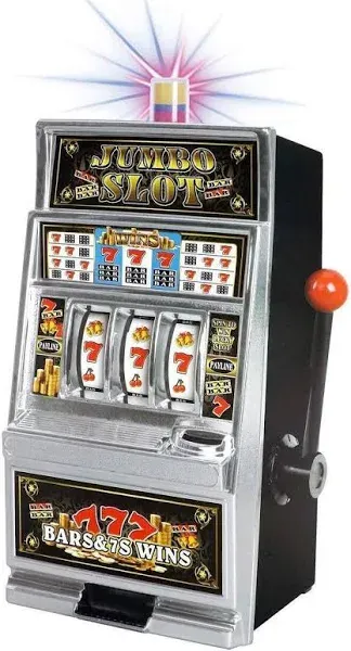 Liberty Imports Lucky Sevens Jumbo Slot Machine Casino Toy Piggy Bank Replica with Flashing Lights and Jackpot Sounds