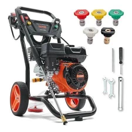 SKYSHALO 3600 PSI 2.6 GPM Gas Pressure Washer w/26 ft High Pressure Hose 5 Nozzl