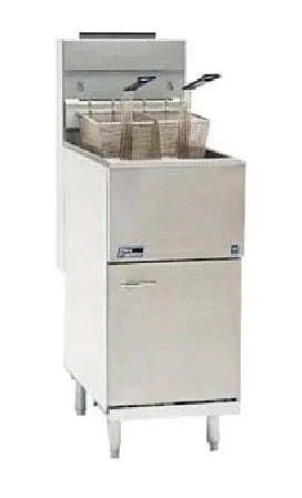 Stainless Steel Floor Commercial Kitchen NATURAL GAS Deep Fryer Cooker 35-40 lb.