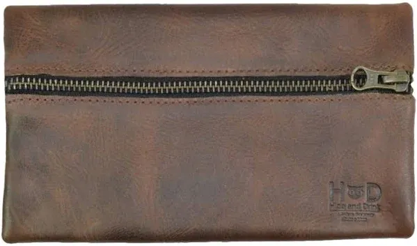 Rustic Leather Utility &amp; Charger Case for MacBook &amp; iPad, Handmade Bourbon Brown