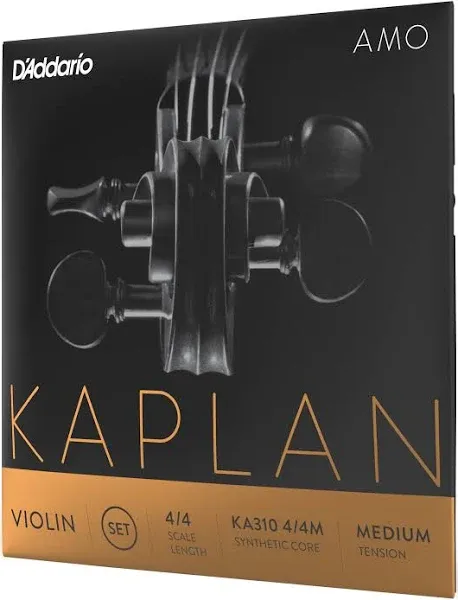 D&#039;Addario Kaplan Amo Violin String Set, 4/4 Scale, Medium Tension